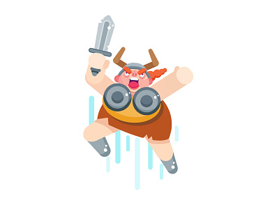 Betty the Berserk character design flat girl power graphic illustration vector viking