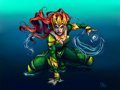 Mera character character design comic art comics dc dccomics girl power illustration photoshop superhero superpower