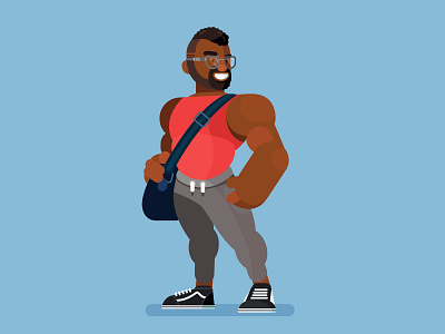 Off to the gym! character character design flat graphic gym illustration vector