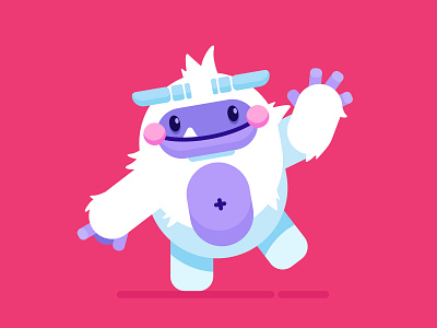 Baby Yeti character design flat graphic illustration monster vector