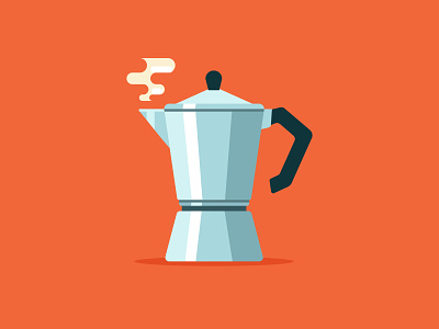 Moka Pot coffee design flat graphic icons illustration vector vector art