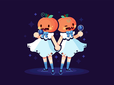 Pumpkin Twins character character design cute design flat graphic halloween illustration vector vector art