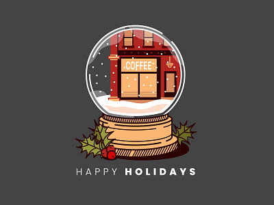 Merry Christmas christmas coffee design flat graphic illustration snow globe vector vector art