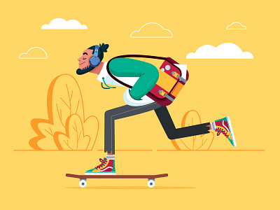 Sk8tr Boi character character design cool design flat graphic illustration skater vector vector art