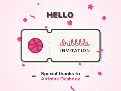 Hello Dribbble 🎉 celebration first shot hello invite thank you