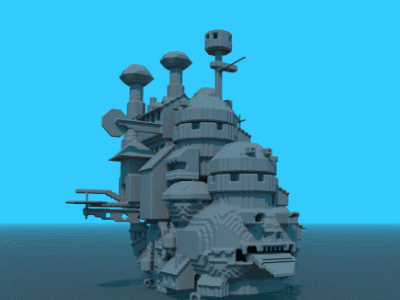 Howl's Moving Castle magicavoxel voxel