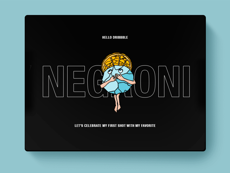Let's celebrate my first shot with Negroni ! animation black cocktail design illustration