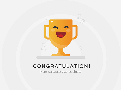 Happy Trophy award color cup design gold icon iconography illustration line prize success trophy