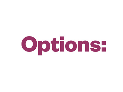 Options / Logo branding design doug logo purple rep representation sherin typography