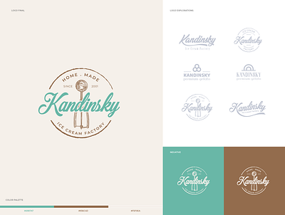 Logo Kandisky - ice cream factory branding design icecream logo logodesign mark