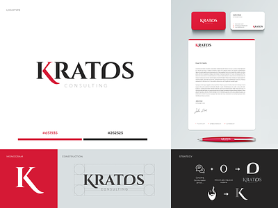 Kratos consulting branding consulting design god of war indentity k kratos logo logotype monogram