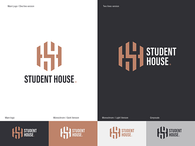 Student house - logo concept brand branding design illustration logo logotype mark monogram typography