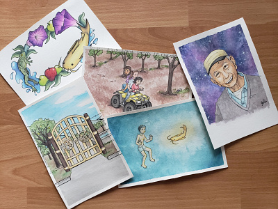 Watercolor illustrations for children's book