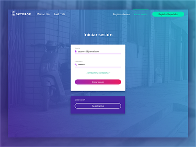 Login Delivery Service login ui design website design