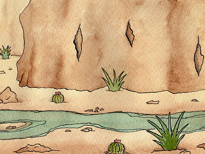 Watercolor Desert desert ink saltillo watercolor