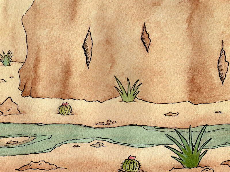 Watercolor Desert saltillo desert ink watercolor