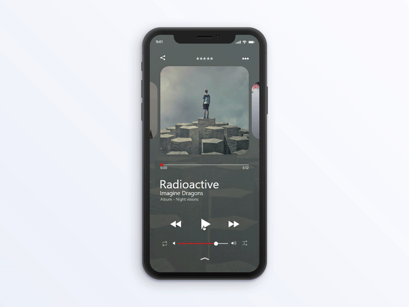 Music Player UI Design animation app clean design interaction modern music player prototype ui ux