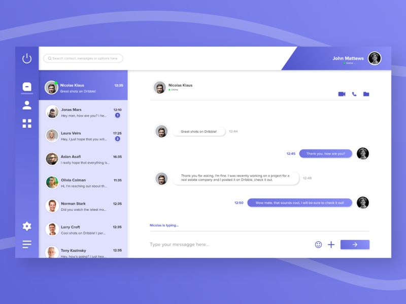 Chat App UI Design by Darko Milovanovic on Dribbble