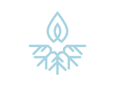 Snow Candles logo aquamarine blue branding candle flake of snow flame localsmd logo minimalist snow snow candles snowflake