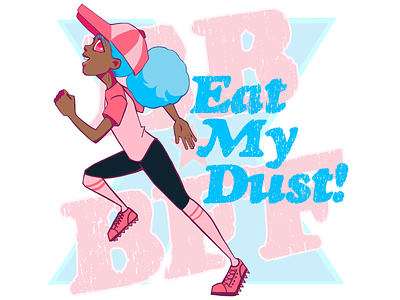 BBxBFF, Eat My Dust! (Mamie) adobe baseball character character design cute digital digital painting drawing fun illustration painting photoshop sticker sticker design