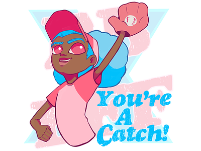 BBxBFF You're a Catch! adobe baseball character character design cute digital digital painting drawing fun illustration painting photoshop sticker stickerdesign