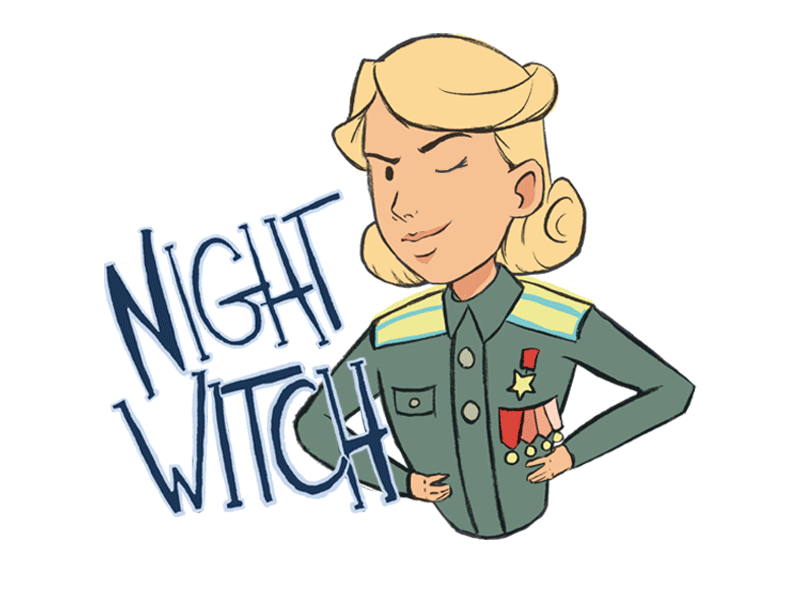 Night Witch adobe aviation character character design digital digital painting illustration night witch photoshop pilot sticker sticker design stickerdesign