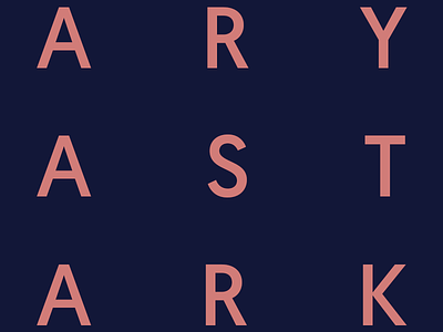 Aryastark arya blue color d17c78 font pink stark