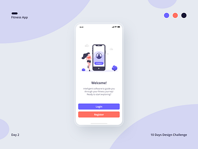 10 Days Design Challenge - Day 2 - Fitness App Welcome