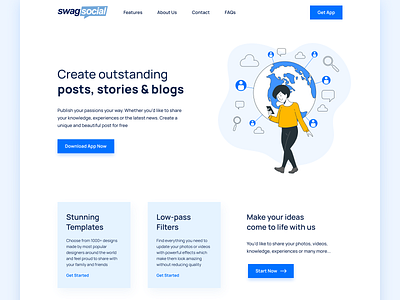 Swag Social Landing Page Design