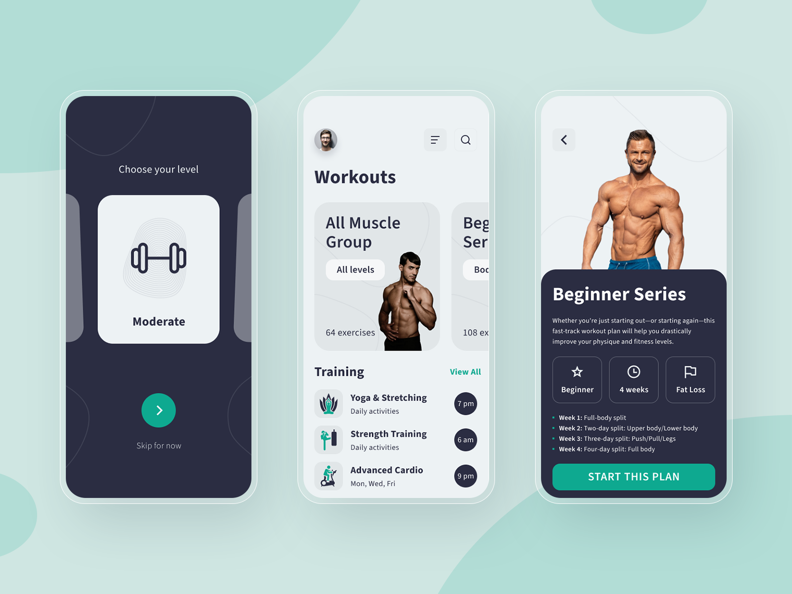 Gym workout app design by Manthan D on Dribbble