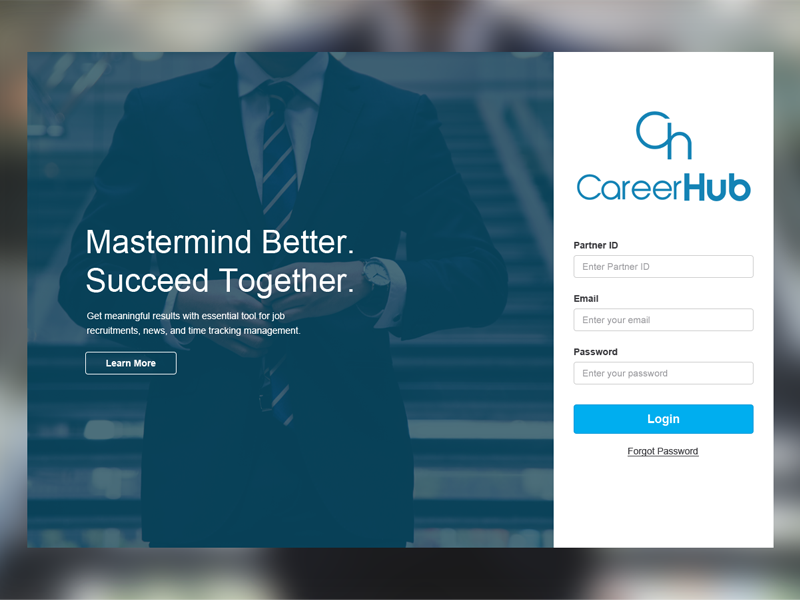 CareerHub site Login by Manthan D on Dribbble
