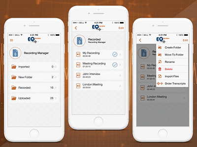 EQ Dictation - iPhone App UI/UX Design