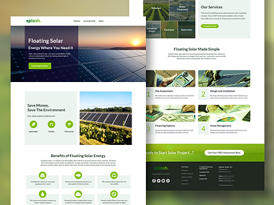 Splash Solar Home Website Design bootstrap css design html photoshop solar ui ux web website