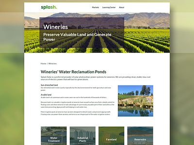 Splash Solar Wineries Website Design bootstrap css design html photoshop solar ui ux web website