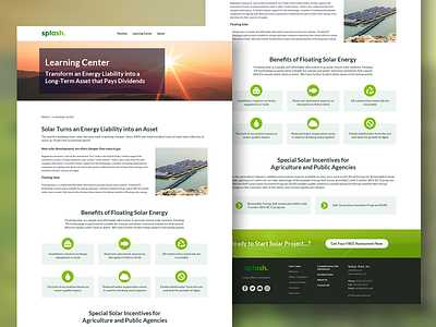 Splash Solar Learning Center Website Design bootstrap css design html photoshop solar ui ux web website