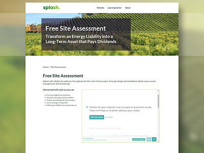 Splash Solar Site Assessment Website Design bootstrap css design html photoshop solar ui ux web website