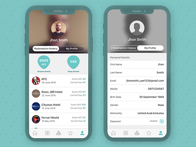 PopOpps Customer iPhone App UI - User Profile