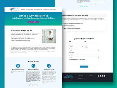 Cancer Research Assistant Home Website Design