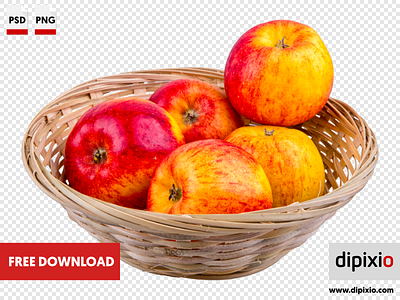 Wicker basket with apples