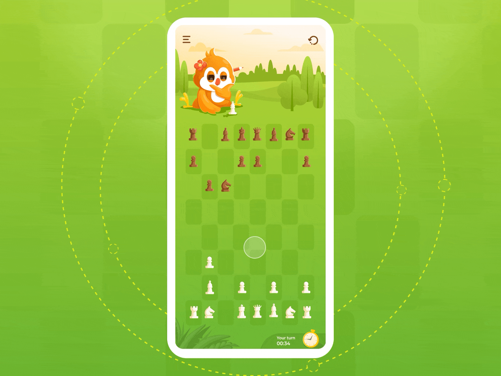 Chess app animation app character character design chess game illustration interaction onboarding play ui