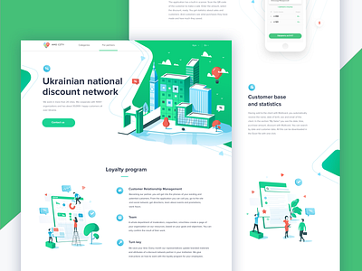 Landing Page coupons discount illustrations isometric isometry landing landing page network