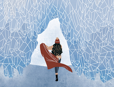 The Ice Cave adventurer digital illustration editorial illustration fashion illustration girl illustration illustration traveling winter