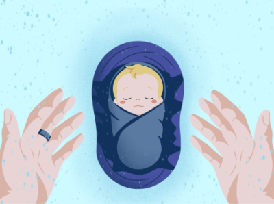 Napping baby baby digital illustration editorial illustration illustration napping procreate sleeping winter