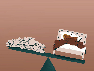 more sleep please bed conceptual illustration digital illustration editorial illustration illustration pillows procreate sleep