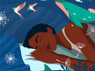 Dreamy Sleep adventurer digital illustration dream dreaming editorial illustration illustration sleeping