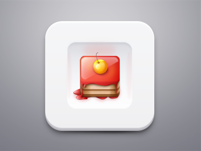 Sweet cake on plate cake cherry icon ios jem plate sweet