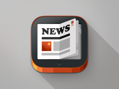 News icon 7 app apple article flat icon ios ipad iphone news red title