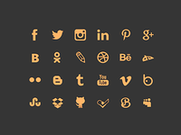 Social icons by Elena for Reinvently on Dribbble