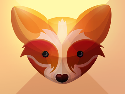 raccoon flat fun icon orange raccoon red sun