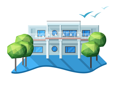 House building flat house illustration trigonal